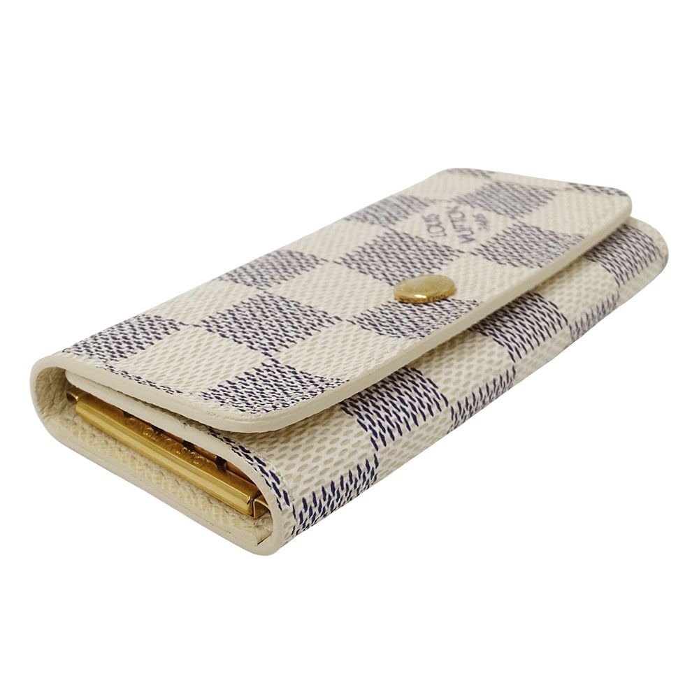 Louis Vuitton Key Case Damier Azur 4 Multicles White — view 3