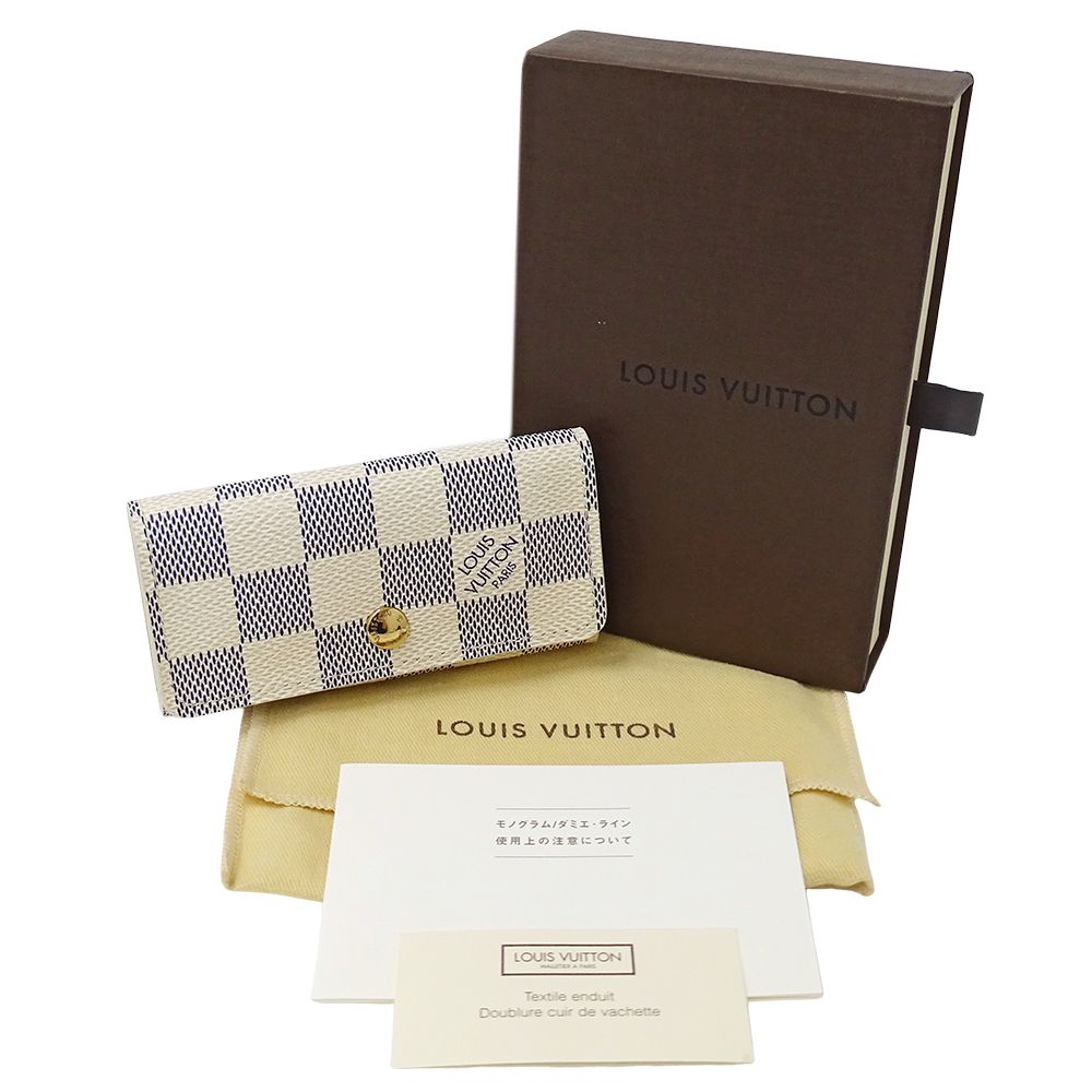 Louis Vuitton Key Case Damier Azur 4 Multicles White — view 6