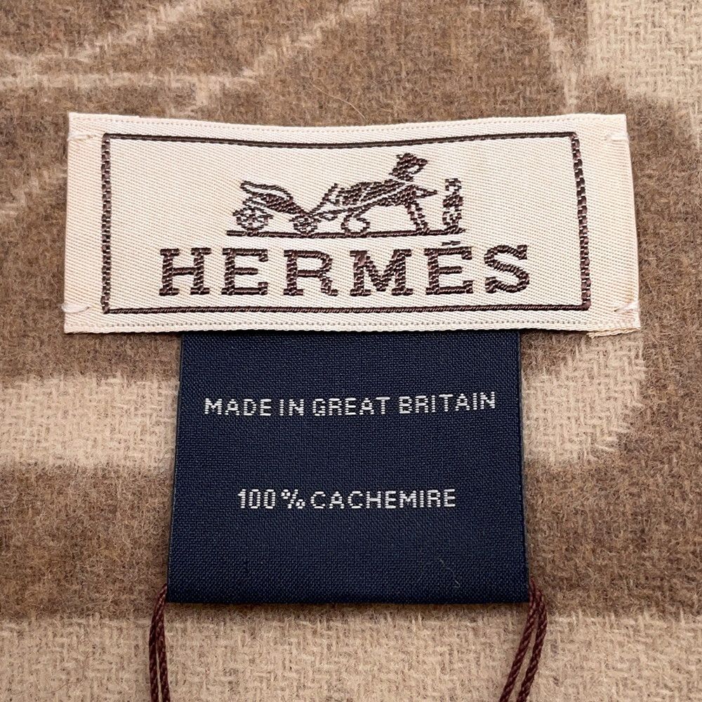 Hermes Scarf Click Se Nue Cashmere Shawl Brown Marron-glace Cles — view 4
