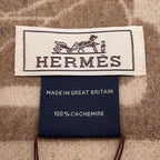 Hermes Scarf Click Se Nue Cashmere Shawl Brown Marron-glace Cles — view 4