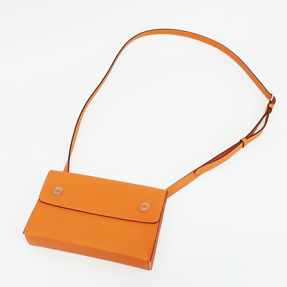 Hermes Nap to Go Shoulder Bag Orange Silver Manufactu — view 9
