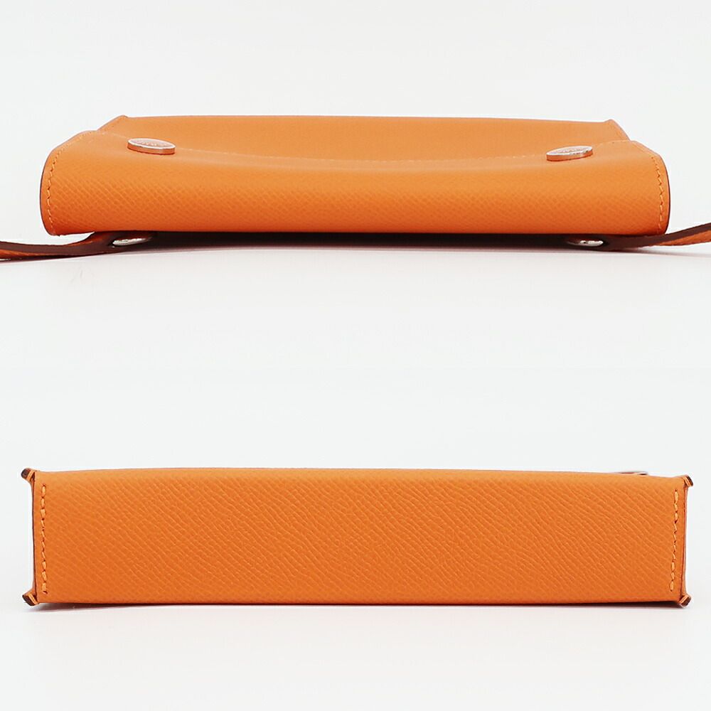 Hermes Nap to Go Shoulder Bag Orange Silver Manufactu — view 3