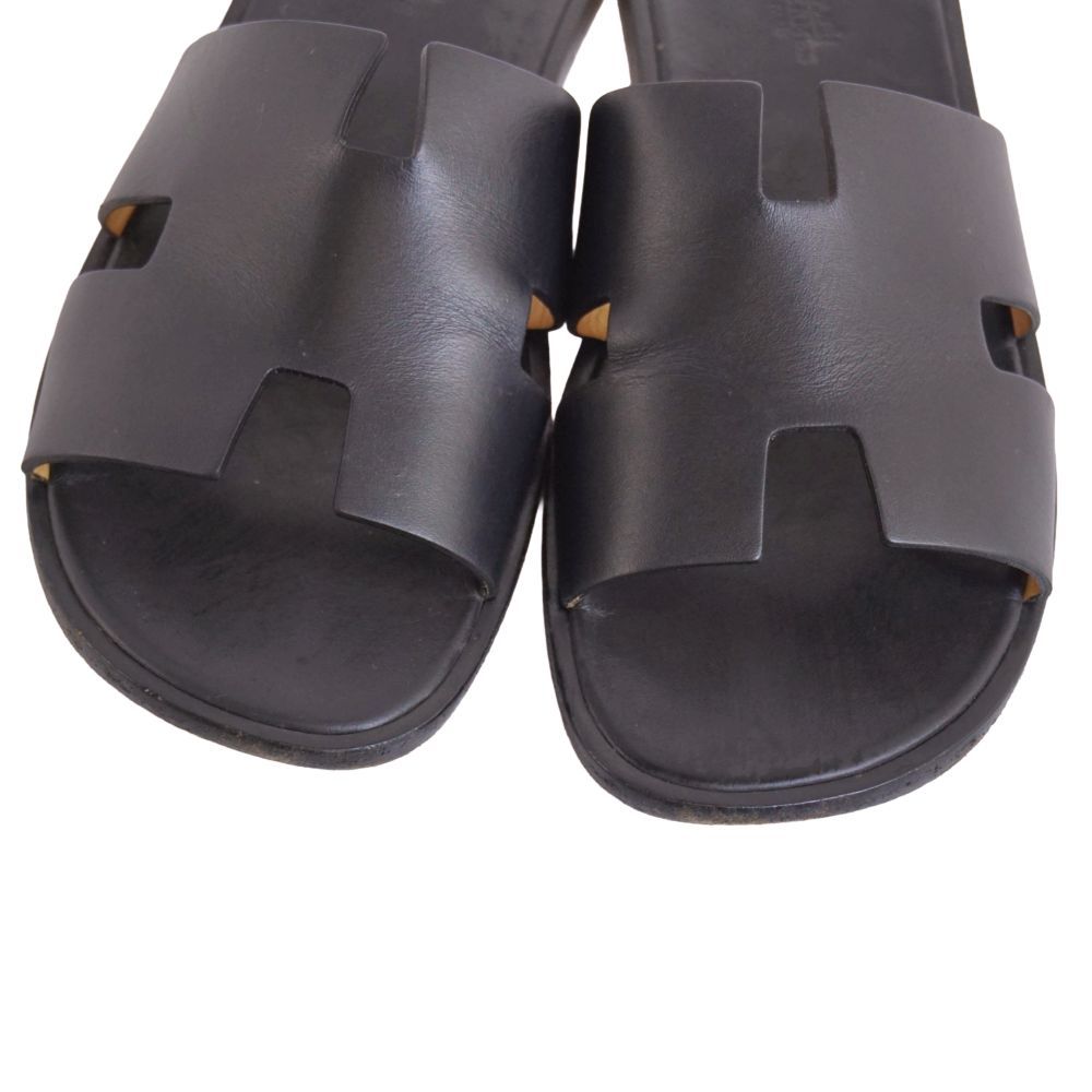 Hermes Sandals Izmir Logo Leather Shoes — view 3