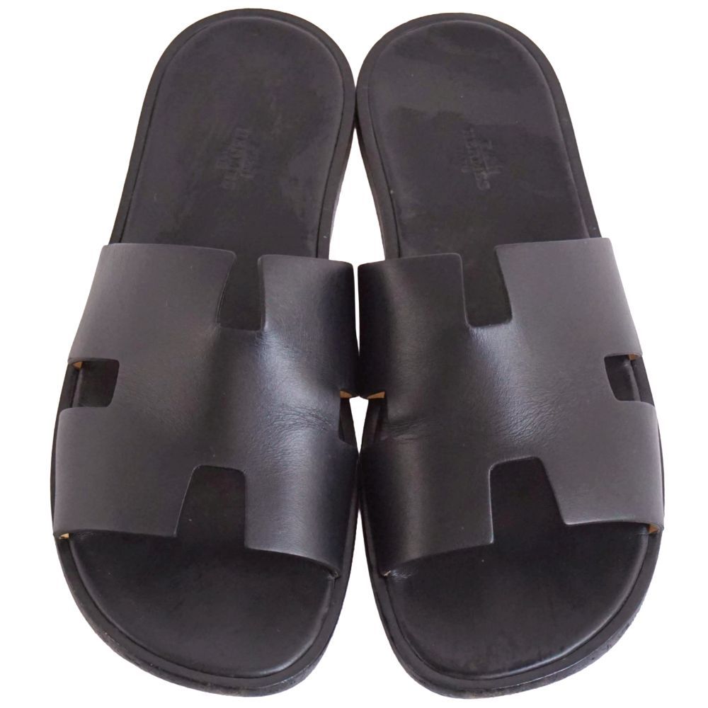 Hermes Sandals Izmir Logo Leather Shoes — view 4