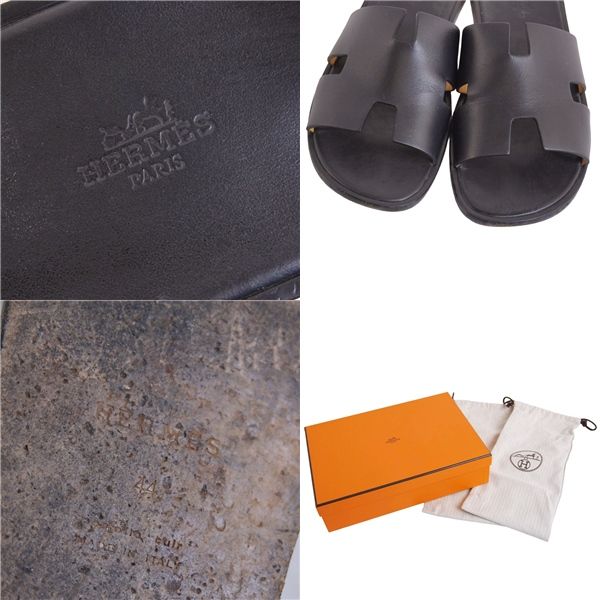 Hermes Sandals Izmir Logo Leather Shoes — view 9