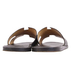 Hermes Sandals Izmir Logo Leather Shoes — view 5