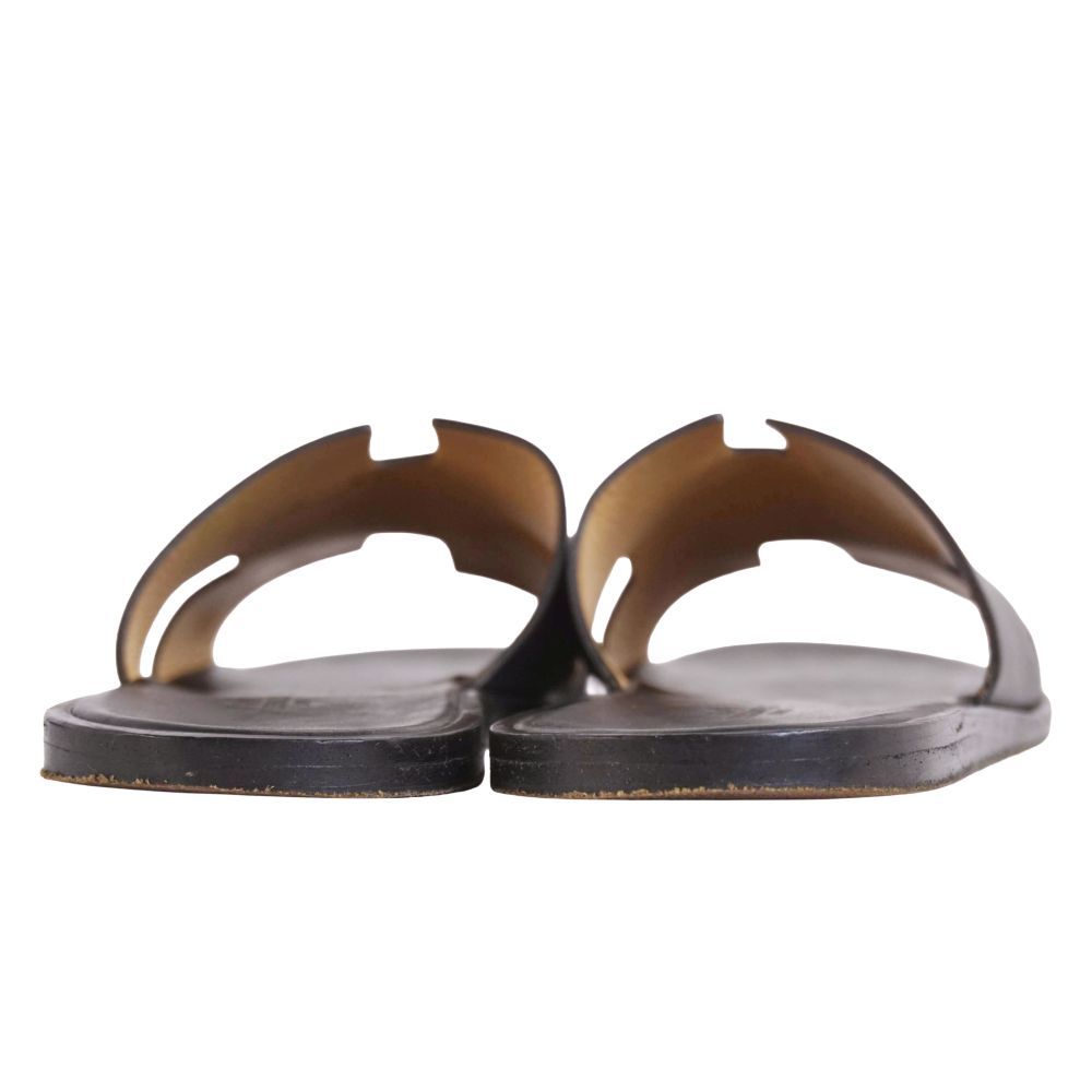Hermes Sandals Izmir Logo Leather Shoes — view 5