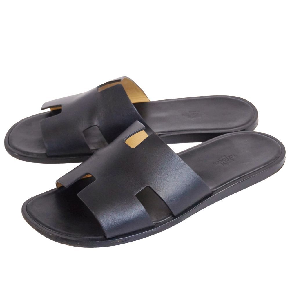 Hermes Sandals Izmir Logo Leather Shoes — view 2