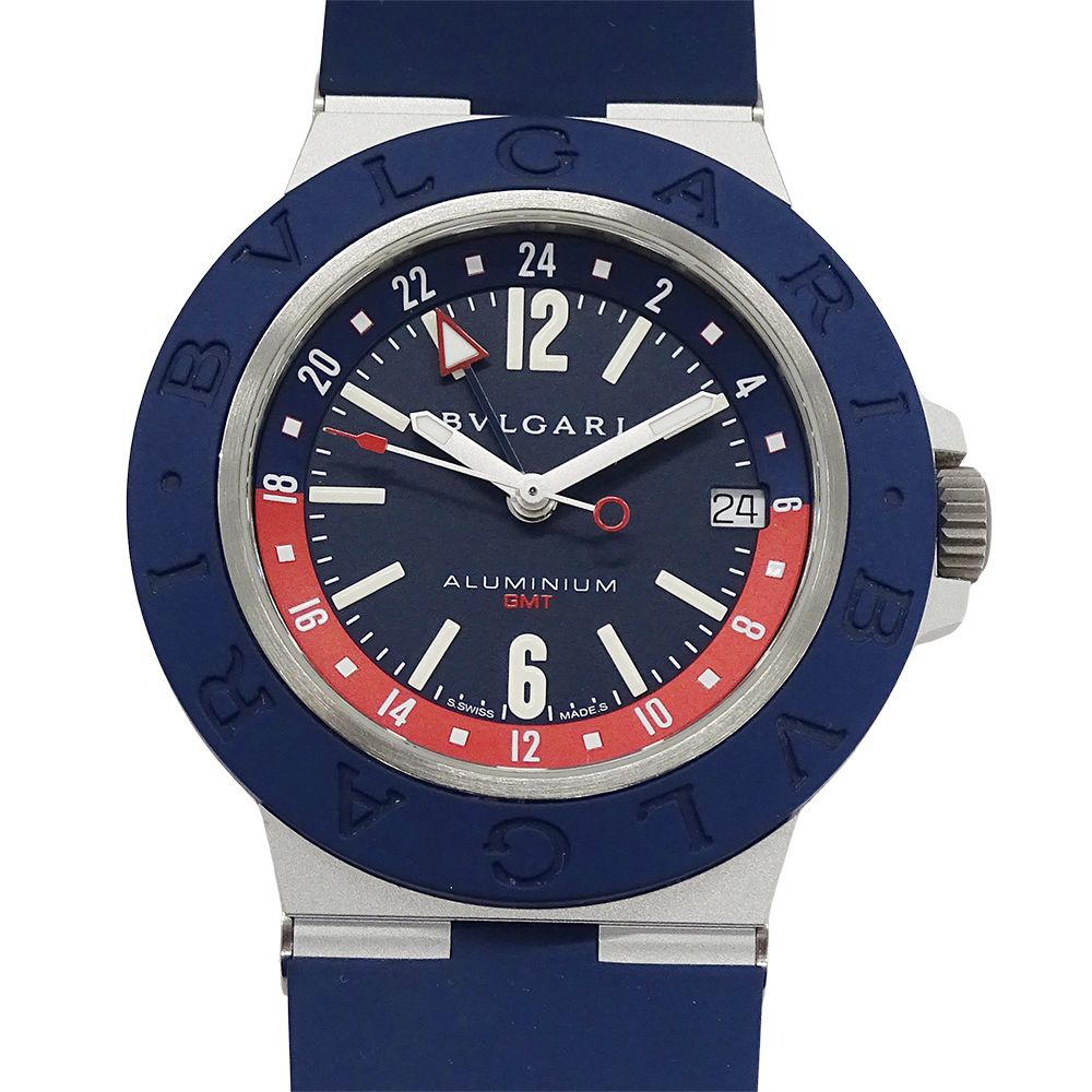Bvlgari Watch Aluminum Gmt Date Automatic Winding at Rubber — view 2