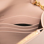 Saint Laurent YSL Logo Chain Wallet Shoulder Bag Pink Leather — view 6