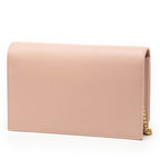Saint Laurent YSL Logo Chain Wallet Shoulder Bag Pink Leather — view 2