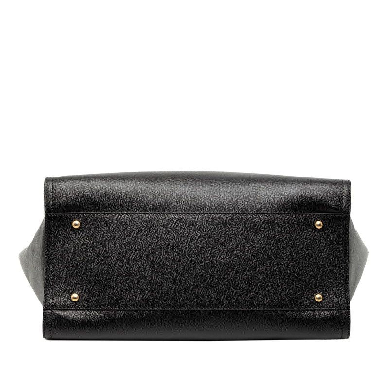 Chanel Deauville Logo Stud Tote Shoulder Bag 2-Way Black Caviar Leather — view 3