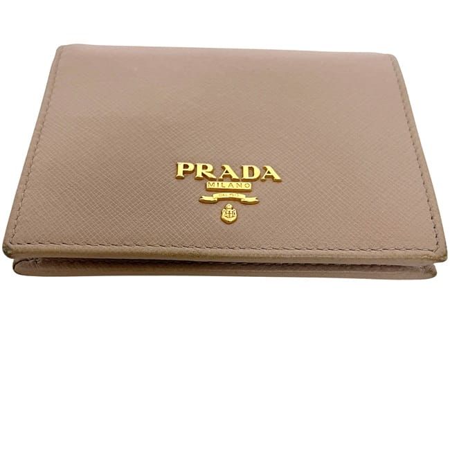 Prada Bifold Wallet Beige Folding Saffiano Leather — view 5