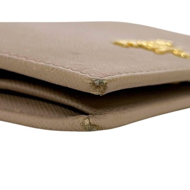 Prada Bifold Wallet Beige Folding Saffiano Leather — view 6