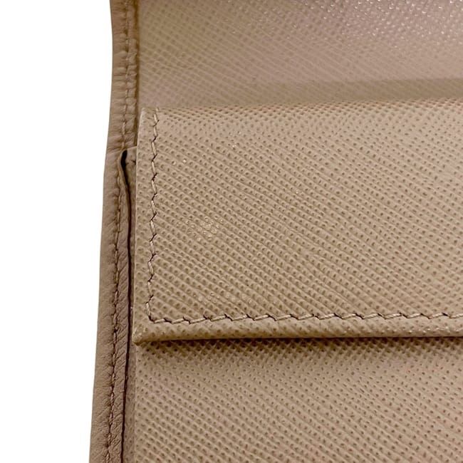 Prada Bifold Wallet Beige Folding Saffiano Leather — view 7