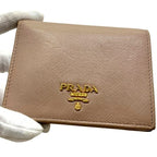 Prada Bifold Wallet Beige Folding Saffiano Leather — view 9