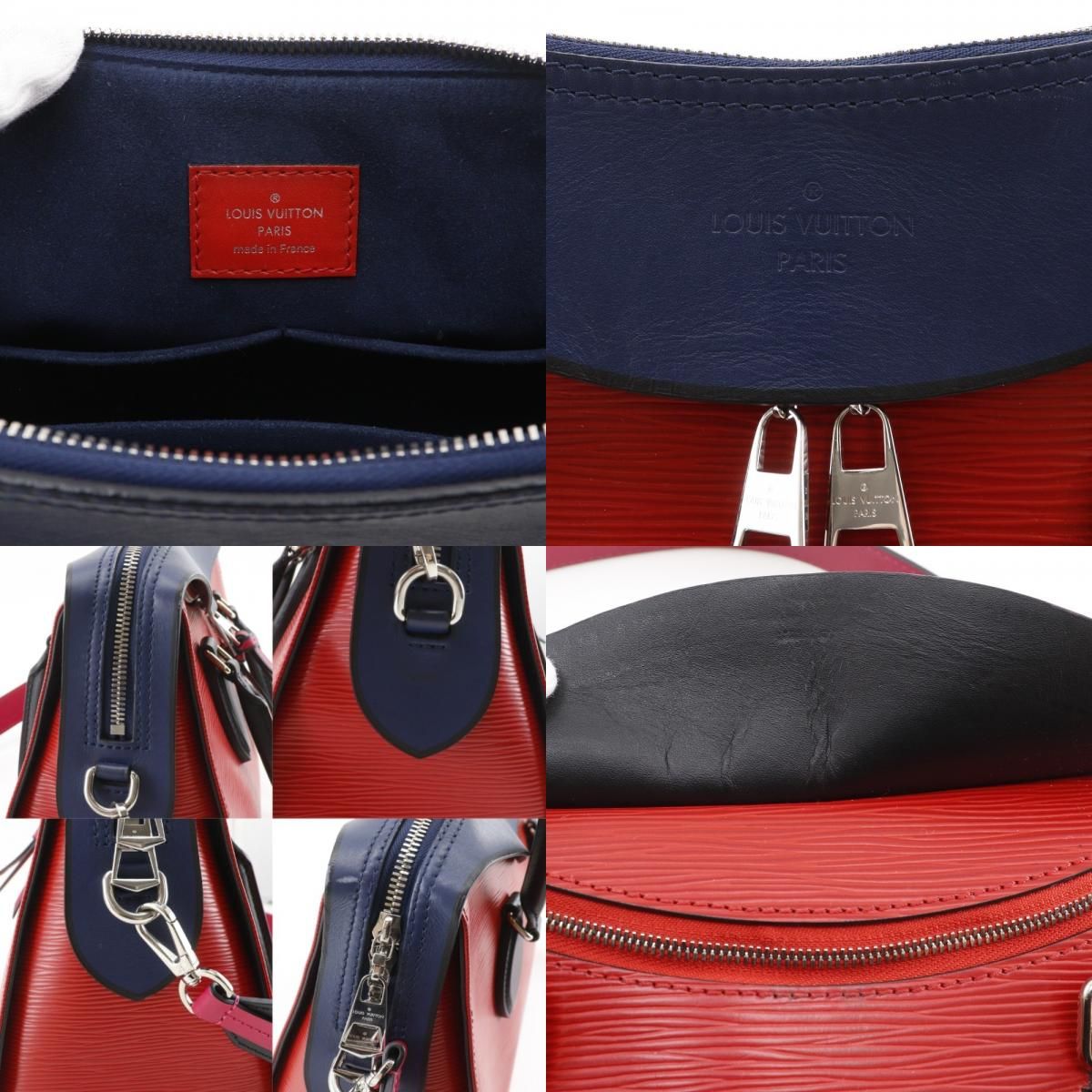 Louis Vuitton Tuilette Tote 2-Way Shoulder Epi Leather Red Navy — view 8