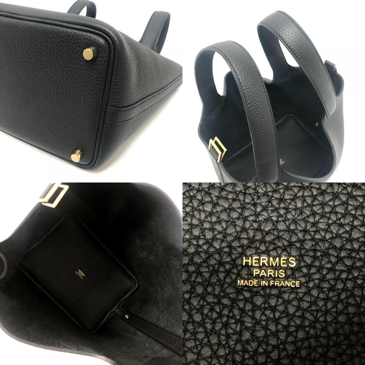 Hermes Handbag Picotin Lock PM Taurillon Morris Black — view 7