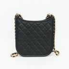 Chanel Hobo Shoulder Bag Black Gold Quilted Lambskin Coco — view 2