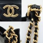 Chanel Hobo Shoulder Bag Black Gold Quilted Lambskin Coco — view 9