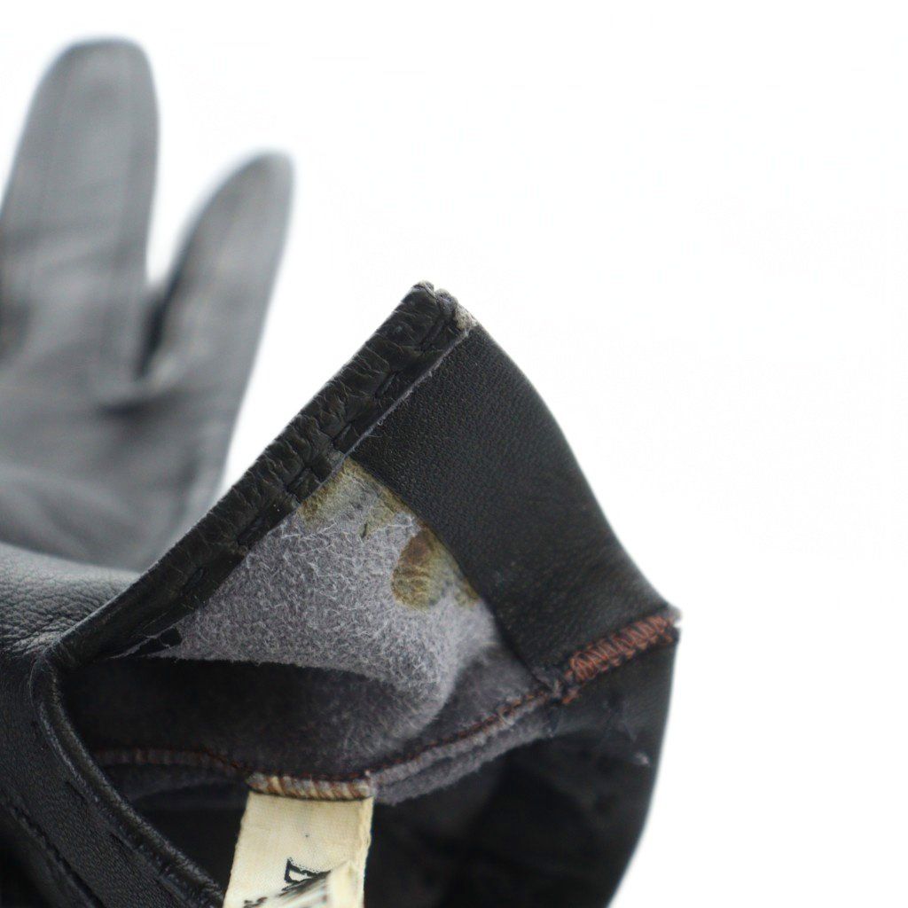 Loewe Gloves Leather Anagram Logo Gold 6.5 Black — view 5