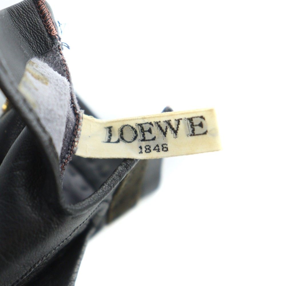 Loewe Gloves Leather Anagram Logo Gold 6.5 Black — view 4