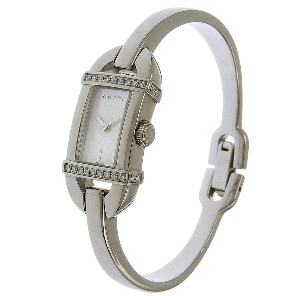 Gucci Stainless Steel Diamond Quartz Analog Display White Shell — view 2