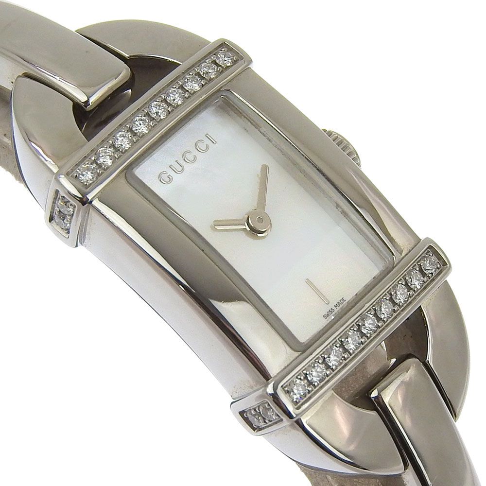 Gucci Stainless Steel Diamond Quartz Analog Display White Shell — view 3