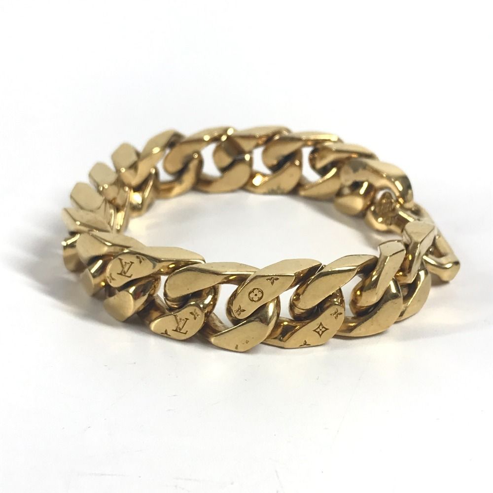 Louis Vuitton Bracelet Chain Links Monogram Metal Gold — view 4