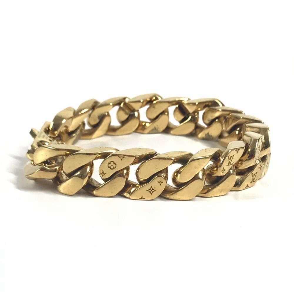 Louis Vuitton Bracelet Chain Links Monogram Metal Gold — view 2