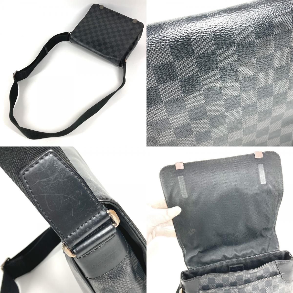 Louis Vuitton Shoulder Bag District PM NM Damier Graphite Canvas Black — view 7