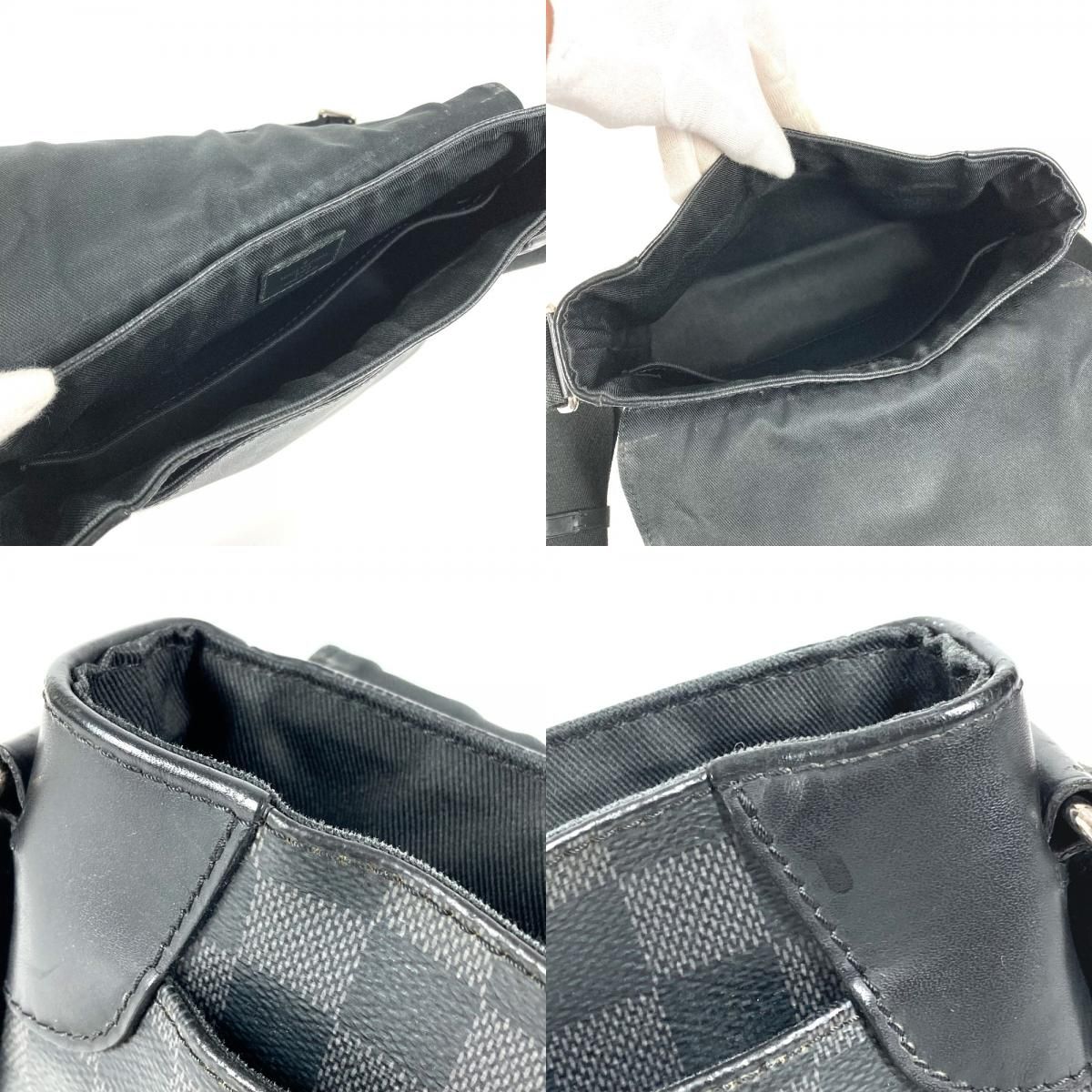 Louis Vuitton Shoulder Bag District PM NM Damier Graphite Canvas Black — view 8