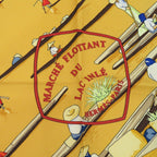 Hermes Carre 90 Marche Flottant du Lac Inle Lake Floating Market Silk Red — view 2