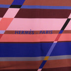 Hermes Carre 90 Photo Finish Silk Brown Purple Pink Scarf — view 3