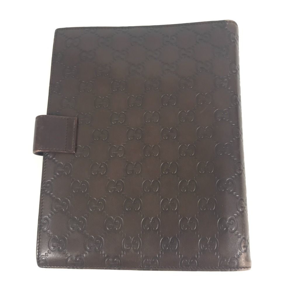 Gucci Note Cover Guccissima Logo GG Leather Brown — view 2