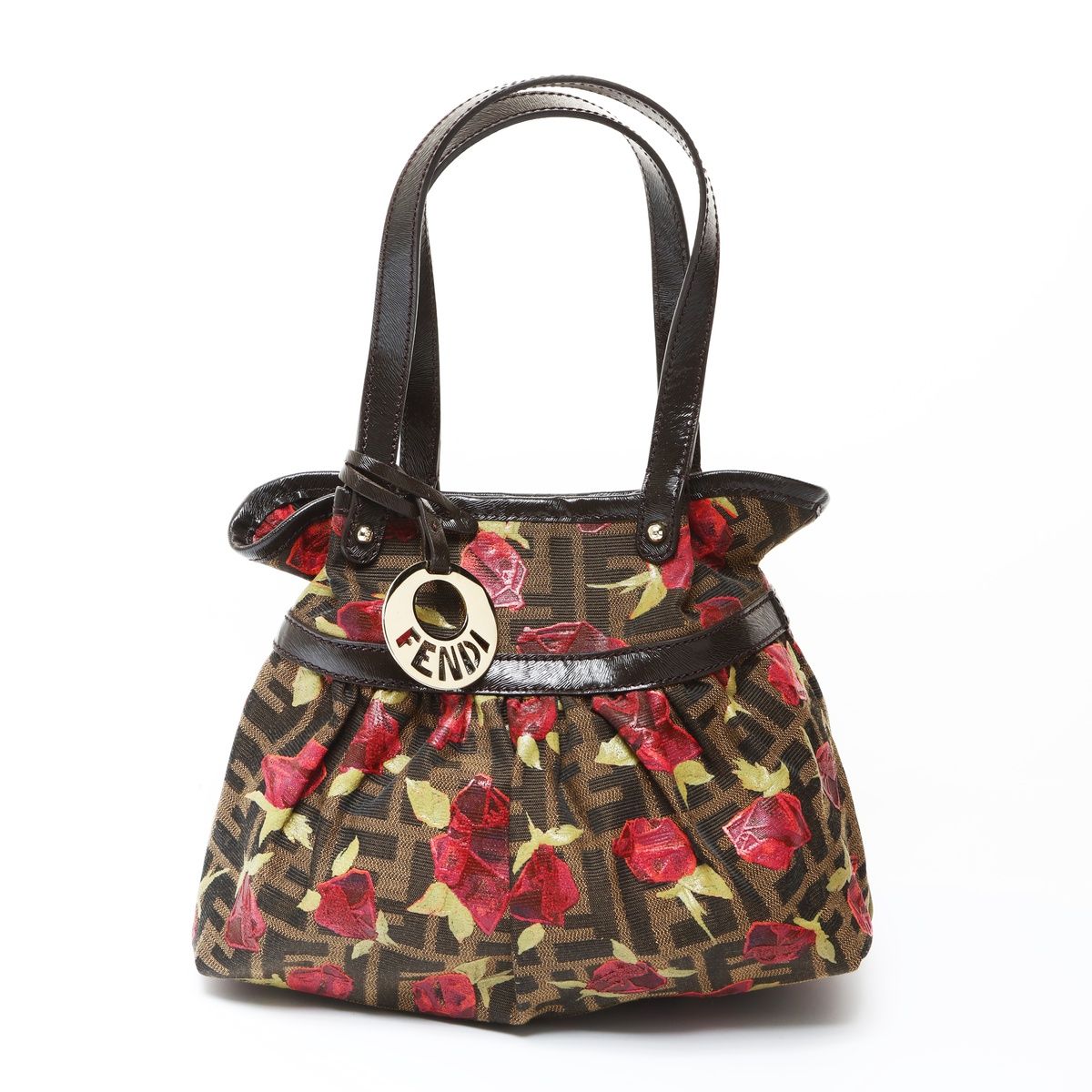 Fendi Handbag Zucca Canvas Rose Pattern — view 2