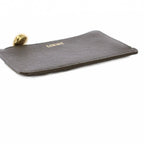 Loewe Pebble Coin Card Holder Purse Grain Calf Leather Dark Brown — view 4