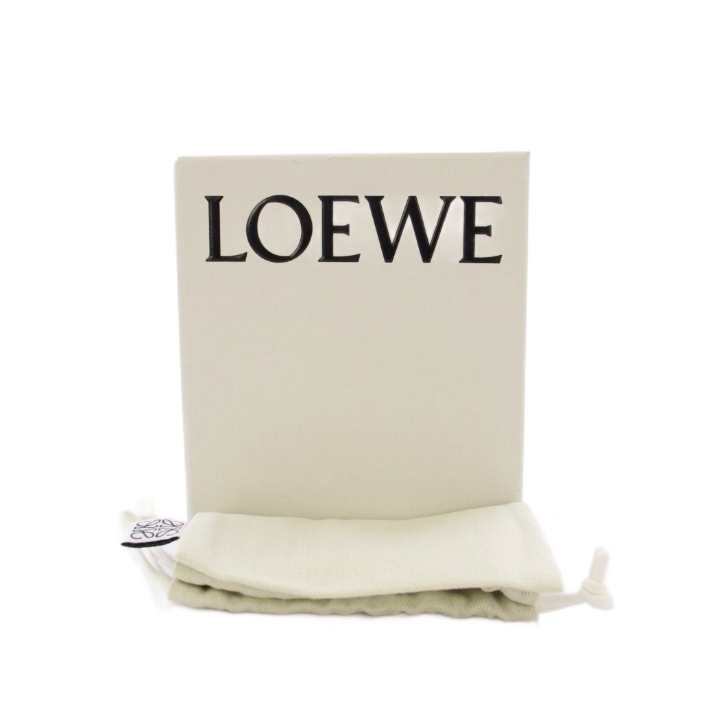 Loewe Pebble Coin Card Holder Purse Grain Calf Leather Dark Brown — view 8
