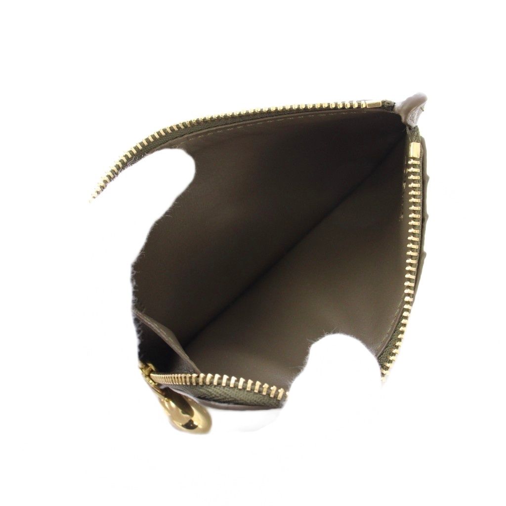Loewe Pebble Coin Card Holder Purse Grain Calf Leather Dark Brown — view 5