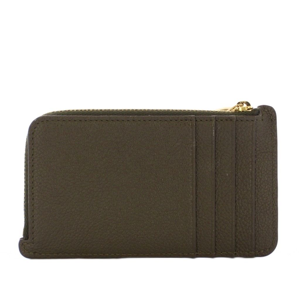 Loewe Pebble Coin Card Holder Purse Grain Calf Leather Dark Brown — view 2