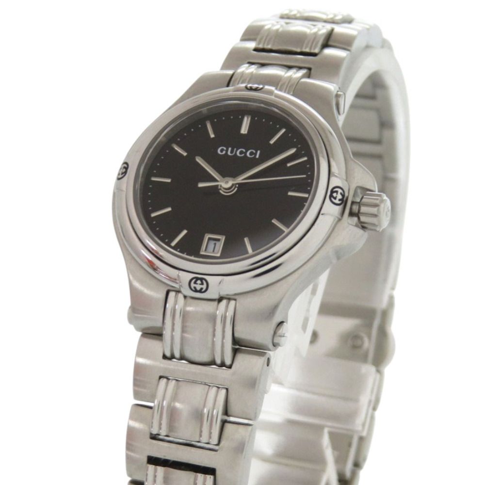 Gucci Black Dial SS Silver Quartz Watch — view 4