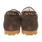 Prada Triangle Logo 7.5 Suede Brown Sneakers — view 4