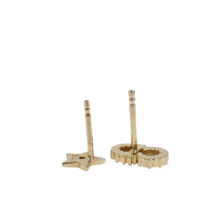 Dior Earrings Clair D Lune Gold Metal Rhinestone — view 3