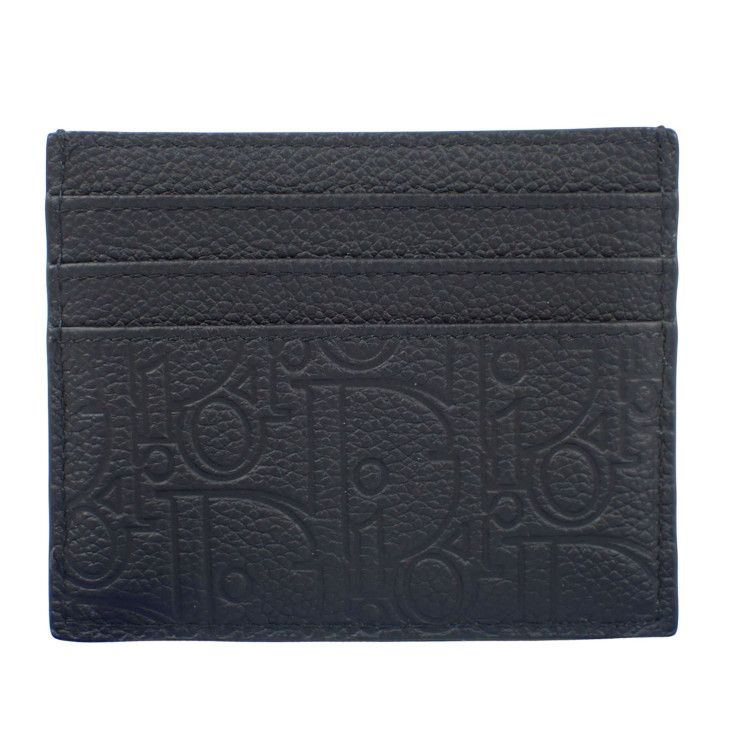 Dior Card Case Gravity Holder Black Calfskin — view 2