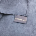 Hermes Scarf Pattern Shawl Navy 48% Cashmere 32% Wool — view 4