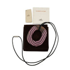 Hermes Pendant Necklace Isum Pop PM Brown Pink Lacquer Wood — view 6