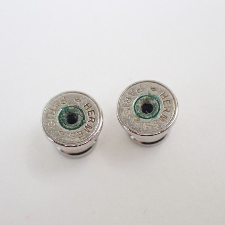 Hermes Earrings Ismu Brown White Buffalo Horn Lacquer Wood Metal — view 4