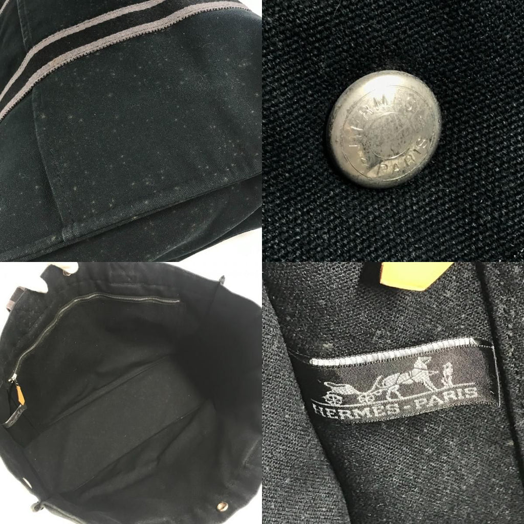 Hermes Shoulder Bag Fourre Tout GM Canvas Black — view 8