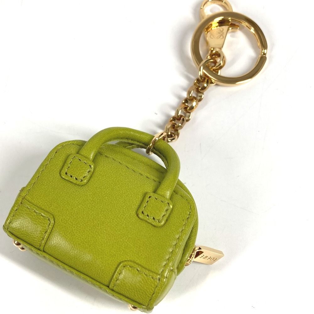 Loewe Key Holder Amazona Shape Anagram Logo Leather Green — view 6