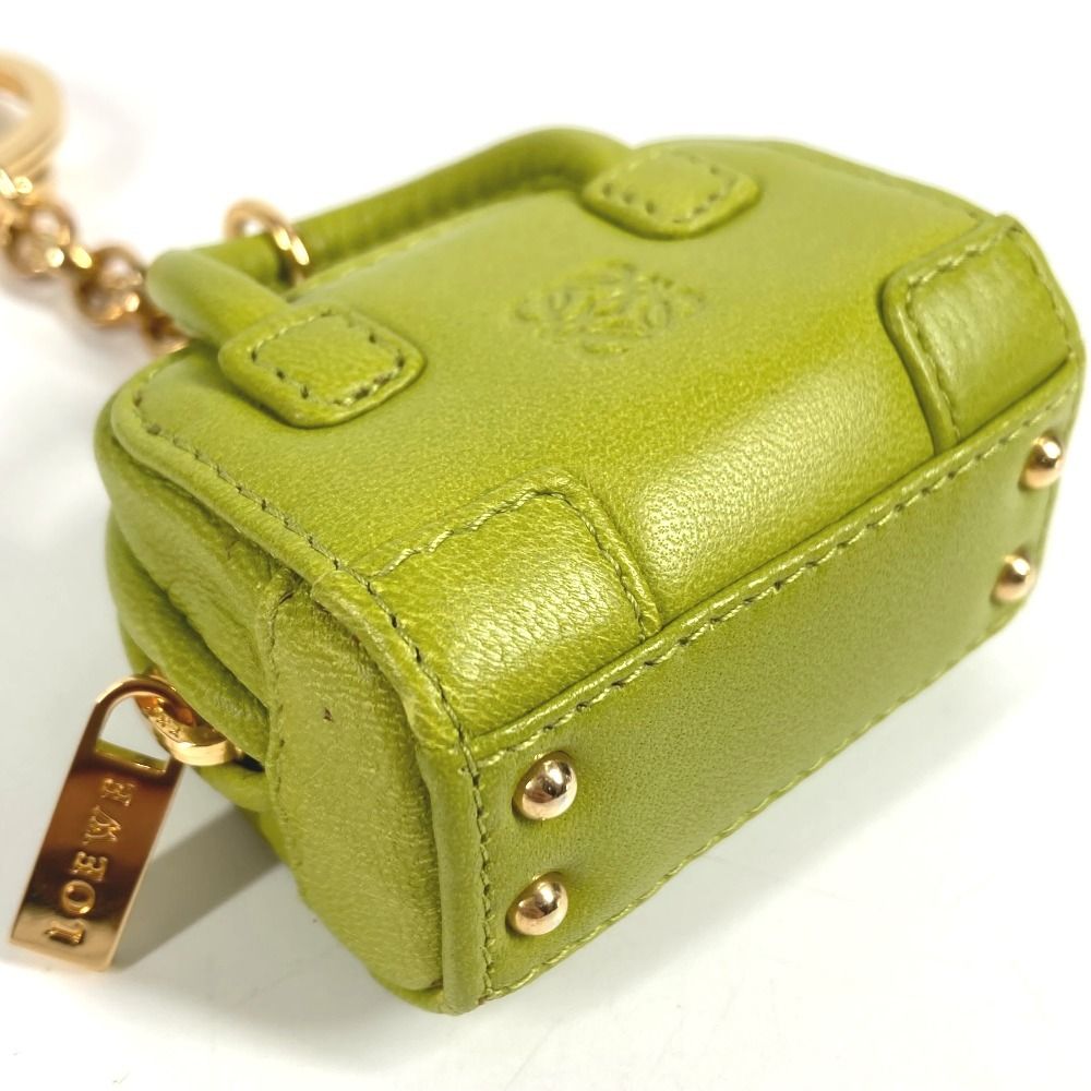 Loewe Key Holder Amazona Shape Anagram Logo Leather Green — view 2